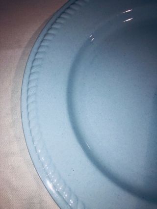 4 VINTAGE Homer Laughlin Kraft Blue Dinner Plates Rope Edge 10 1/4 