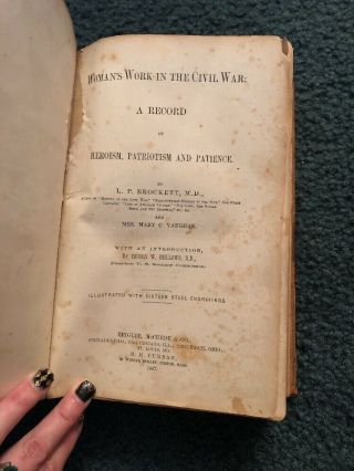 RARE 1867 ‘Womens Work In Civil War’ BOOK Nurses 1st ED Confederate Brockett 5
