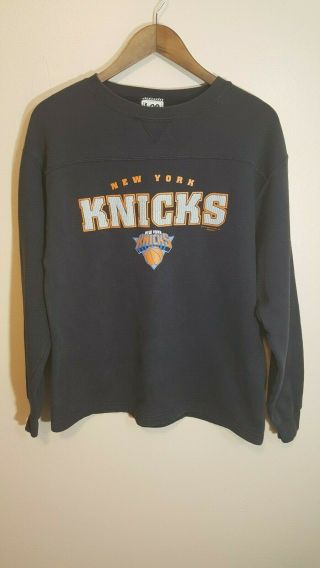 Vintage Lee Sport Nba York Knicks Black Crewneck Sweatshirt Youth Size Xl