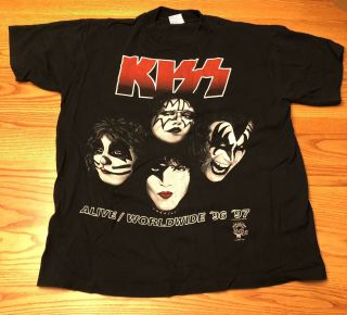 Kiss Alive Worldwide Tour 96 - 97 Vintage Concert T - Shirt 1996 Mens Size X Large