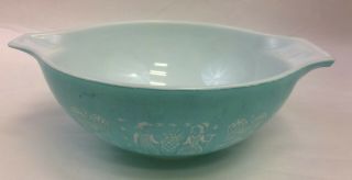 Vintage Pyrex Turquoise 4 Quart Mixing Bowl 444 Rooster Amish Butterprint Usa