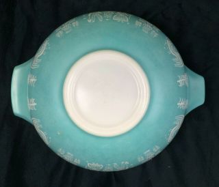 Vintage Pyrex Turquoise 4 Quart Mixing Bowl 444 Rooster Amish Butterprint USA 8
