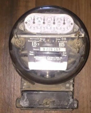 Westinghouse 15 Amp Electrical Meter Type Ob 120v Steampunk Vintage Gauge