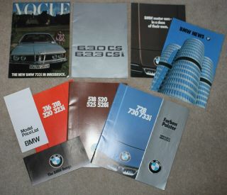 Bmw Range Brochures Vintage 1978 3,  5,  6 And 7 Series Each Separate