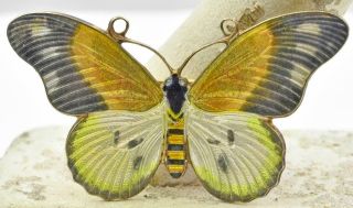 Vintage Epf Sterling 925 S Multi Color Enamel Butterfly Pin Brooch Scandinavian?