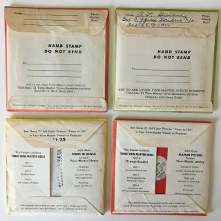 4 vintage View Master packets - S3 S4 1950 ' s reels - CONEY ISLAND,  Hawaii,  Alaska 2