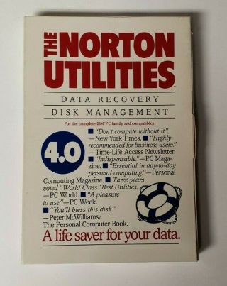 The Norton Utilities Version 4.  0 - 5.  25 " Floppy Disks - 1986