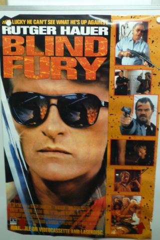 " Blind Fury " Rutger Hauer 1990 Thriller Classic Vintage Hanging Wall Poster