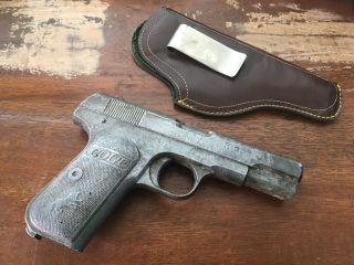 Vintage Brown Leather Iwb Holster For Colt 1903.  32 Auto Green Felt Lined