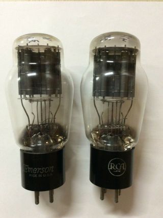 Matched Pair Rca 2a3 Tubes Gray Plates Nos - Testing