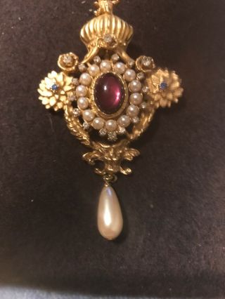 Vintage Retro Large Brooch Pin Signed E.  Pearl