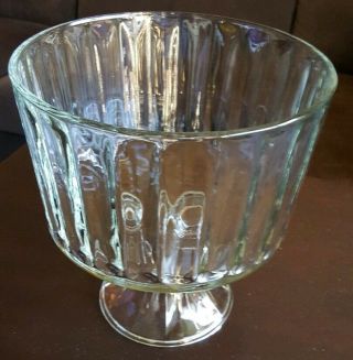 Vintage Ribbed Glass Trifle Dessert Dish Pedestal 2