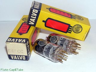 NOS OB 1969 ' s VALVO - PHILIPS E88CC / 6922 Big O Getter Matched Pair tubes 3