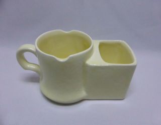 Sylvac England Vintage 5.  9 " Yellow Porcelain / Pottery Figurine Shaving Mug Cup