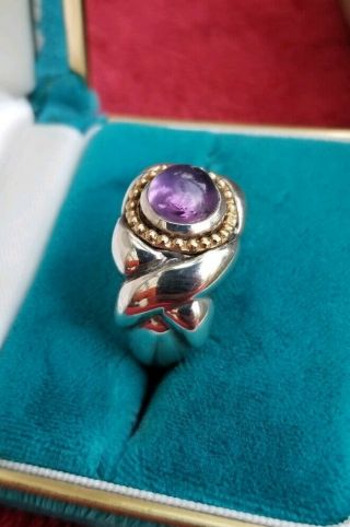 Vintage Sterling Silver 925 Amethys Ring Size 7