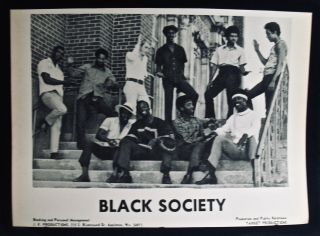 Black Society Rare Vintage Promo Photo Flyer Wisconsin Funk & Soul Group