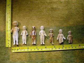 7 X Excavated Vintage Victorian Frozen Charlotte Doll Age 1860 1.  6 - 2.  6 " A 11662