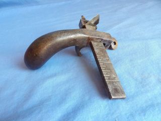 Vintage CS OSBORNE Pistol Grip Draw Gauge leather tool Patented 1877 Great Cond 8