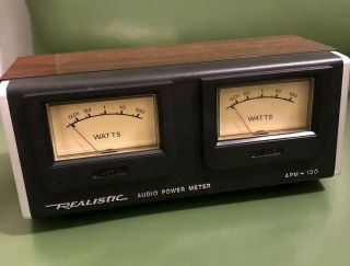 Vintage Realistic Apm - 100 Peak Rms Audio Power Meter