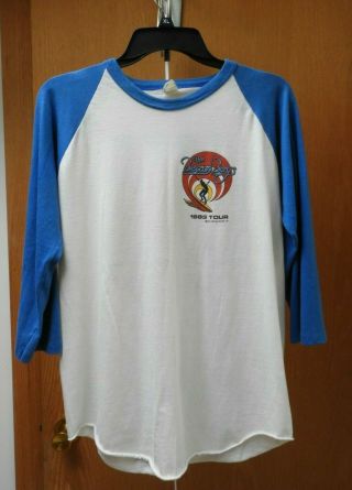 Vintage 1983 Beach Boys World Tour Concert T - Shirt L Baseball Sleeves