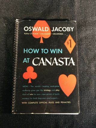 Vintage Book 1949 Oswald Jacoby " How To Win At Canasta Book " /