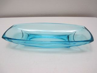 Vintage Hazel Atlas Glass Carpi Azure Blue Colony Oblong Bowl 9 1/2 