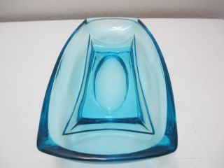 Vintage Hazel Atlas Glass Carpi Azure Blue Colony Oblong Bowl 9 1/2 