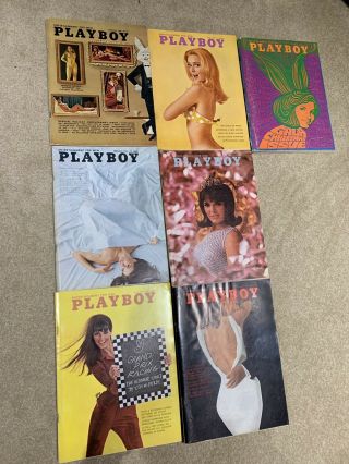 Vintage Playboy Magazines 1967 (7) Issues