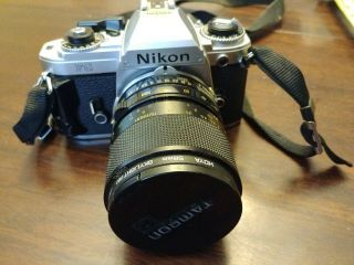 Nikon Fg Vintage Camera With 35 - 70mm Tamron Zoom.