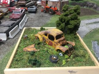 Custom Adult Built Weathered Dirt Modified Coupe Race Car Junker Diorama Nr