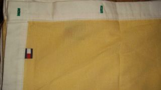Vtg Tommy Hilfiger Yellow Shower Curtain White Frame 80 