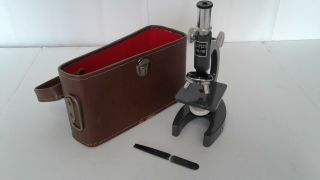 Vtg Jason 50x - 750x Microscope,  Brown Case Vintage