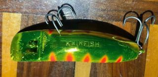 Luhr Jensen Vintage Kwikfish K - 15 Green Chrome Red Stripes Rttle