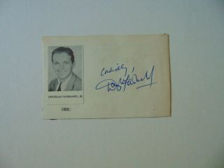 Vintage " Gunga Din " Douglas Fairbanks Jr Hand Signed 3x5 Card Todd Mueller