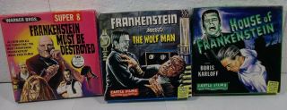 3 Vtg 8 Mm Home Movie Film Horror Frankenstein Wolf Man Sci Fi Classics
