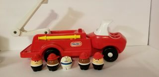 Vintage Little Tikes Red Play Fire Truck Toddle Tots Firefighters Dog People