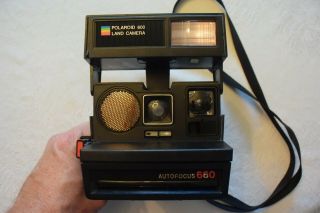 Vintage Polaroid 600 Land Camera Autofocus 660 With Strap