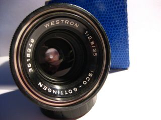 M42 Isco - Göttingen Westron 35mm 1:2.  8 Weitwinkelobjektiv Lens Caps Box 5