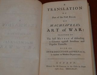 Rare 1st Edition: 1744 Translation Of Machiavelli 