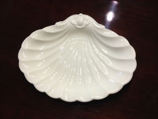 Vintage Spode Imperial England Cream Sea Shell Shape 12 " Serving Platter / Bowl