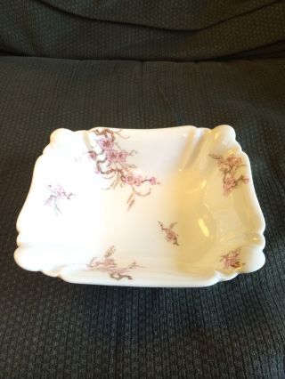 Vintage France Limoges Haviland & Co H&co Porcelain Blossom Floral Square Bowl
