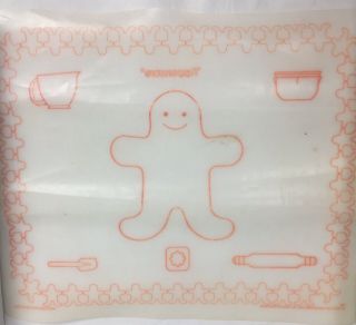 Vintage Tupperware Child ' s Pastry Mat Dated 1979 White Red 3
