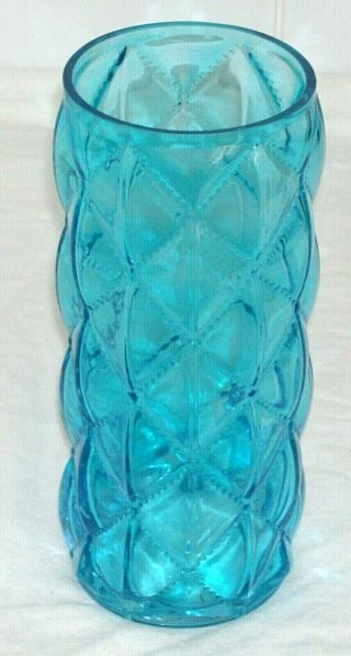 Large Vintage Ice Blue Art Glass Vase In 10 Inches Tall