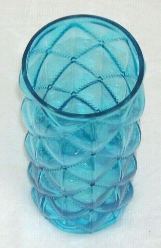 LARGE VINTAGE ICE BLUE ART GLASS VASE IN 10 INCHES TALL 2