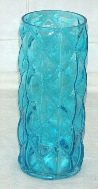 LARGE VINTAGE ICE BLUE ART GLASS VASE IN 10 INCHES TALL 4