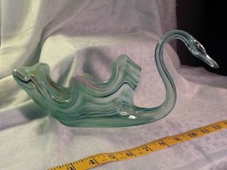 Murano Art Glass Swan Swirl Bowl 11 1/2 " Vintage