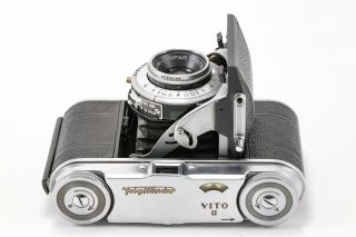 (142) Voigtlander VITO II film camera w/50/3.  5 lens,  case, 4