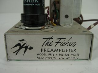Vintage The Fisher PR - 6 Preamplifier 6SC7 Tube Mono Tape Phono Switched Preamp 3