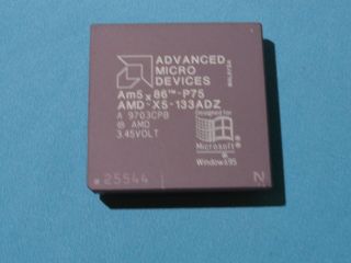 Am5x86 P75 - Amd - X5 - 133adz Vintage Cpu Ceramic Gold Processor Socket Pga168