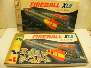 Vintage 1964 Fireball Xl5 Board Game (4422 By Milton Bradley Springfield,  Ma)